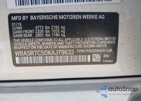 2019 BMW 330I xDrive z USA, uszkodzony, nr VIN WBA5R7C50KAJ79632